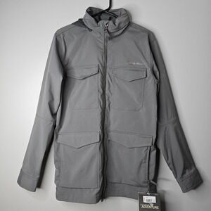 EDDIE BAUER Mens TRAVEX Gray Sz Small Full Zip Jacket Lightweight Travel Outdoor